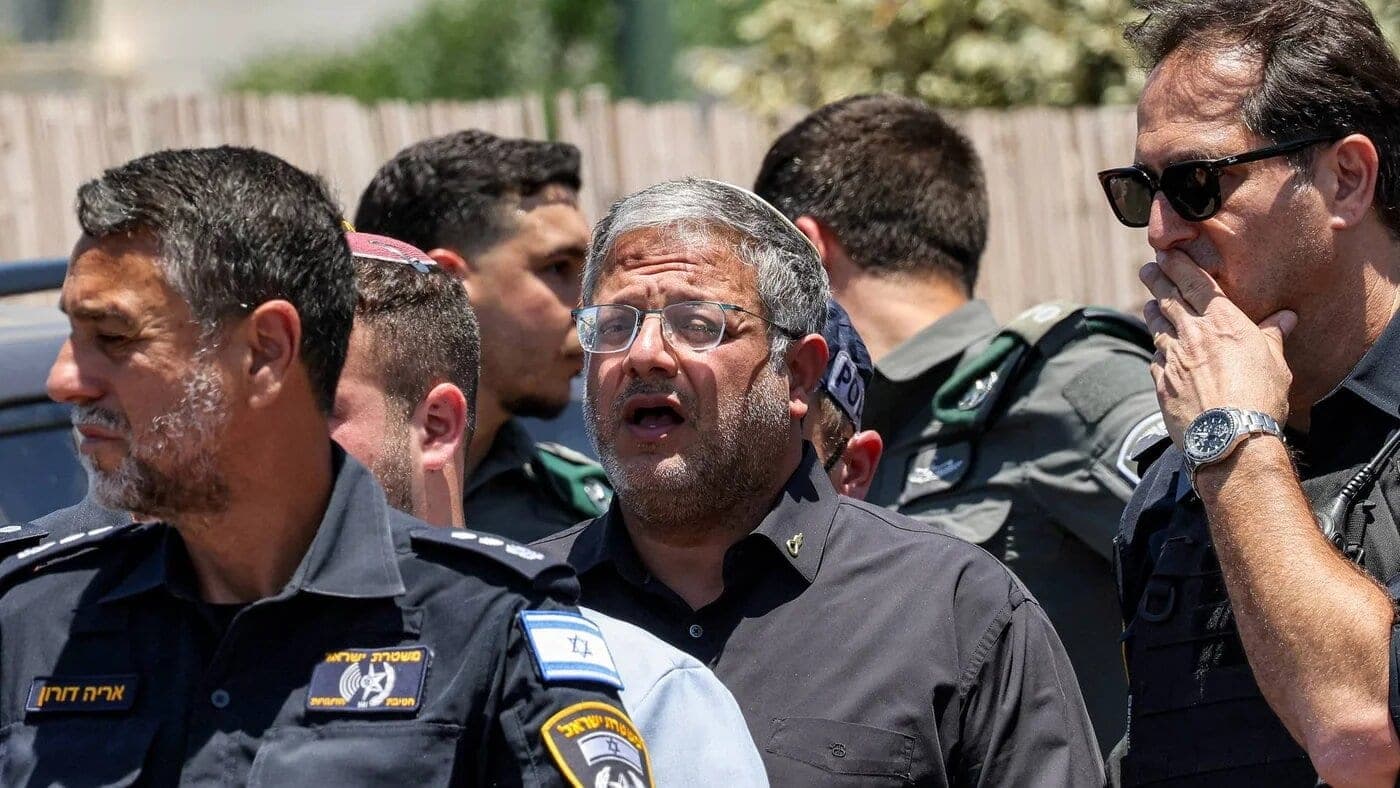 Israel’s National Security Minister Itamar Ben Gvir arrives at Tzur Yitzhak, central Israel, 7 June 2026 (Jack Guez/AFP)